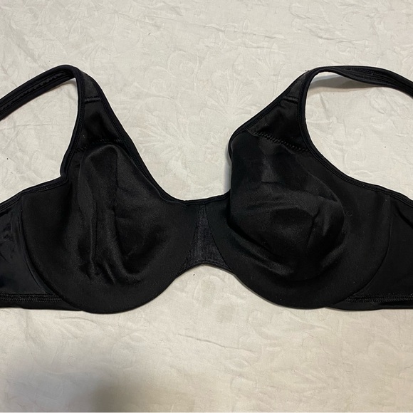Bali 34D Bra Black Demi Underwire Smoothing Minimizing Loungewear Comfortable - Picture 3 of 7